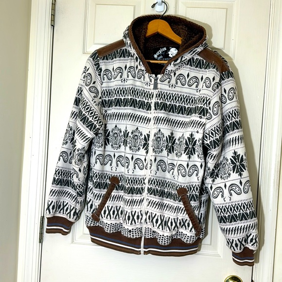 Surplus Printed Fleece Lined Bomber Jacket Size Large - Picture 5 of 8